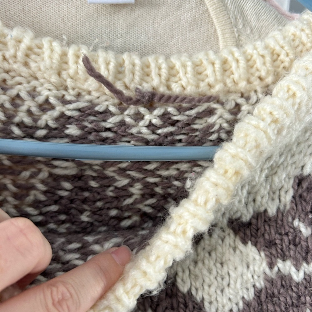 🔥$5 Cozy Cream Sweater with Brown Snowflake Design 😍 - Picture 5 of 6